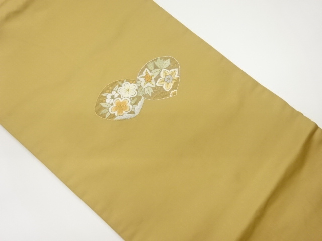 JAPANESE NAGOYA OBI / EMBROIDERY / FLOWERS
